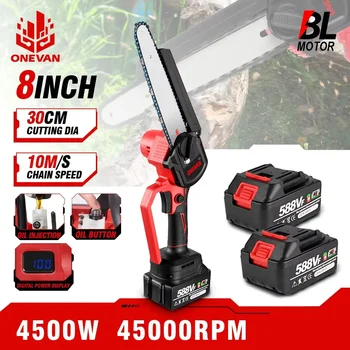 8 zoll Bürstenlose Kettensäge Cordless Rebschnitt Elektrische Säge Batterie Säge Garten Holzbearbeitung Power Tool Für Makita 18 V Batterie