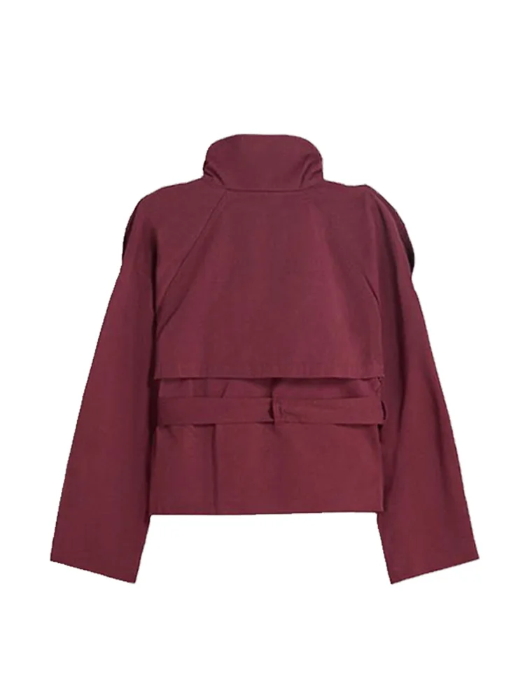 

Женская двубортная куртка на шнуровке с воротником-стойкой, короткая женская куртка с карманами и длинными рукавами, классическое осеннее пальто Ladues