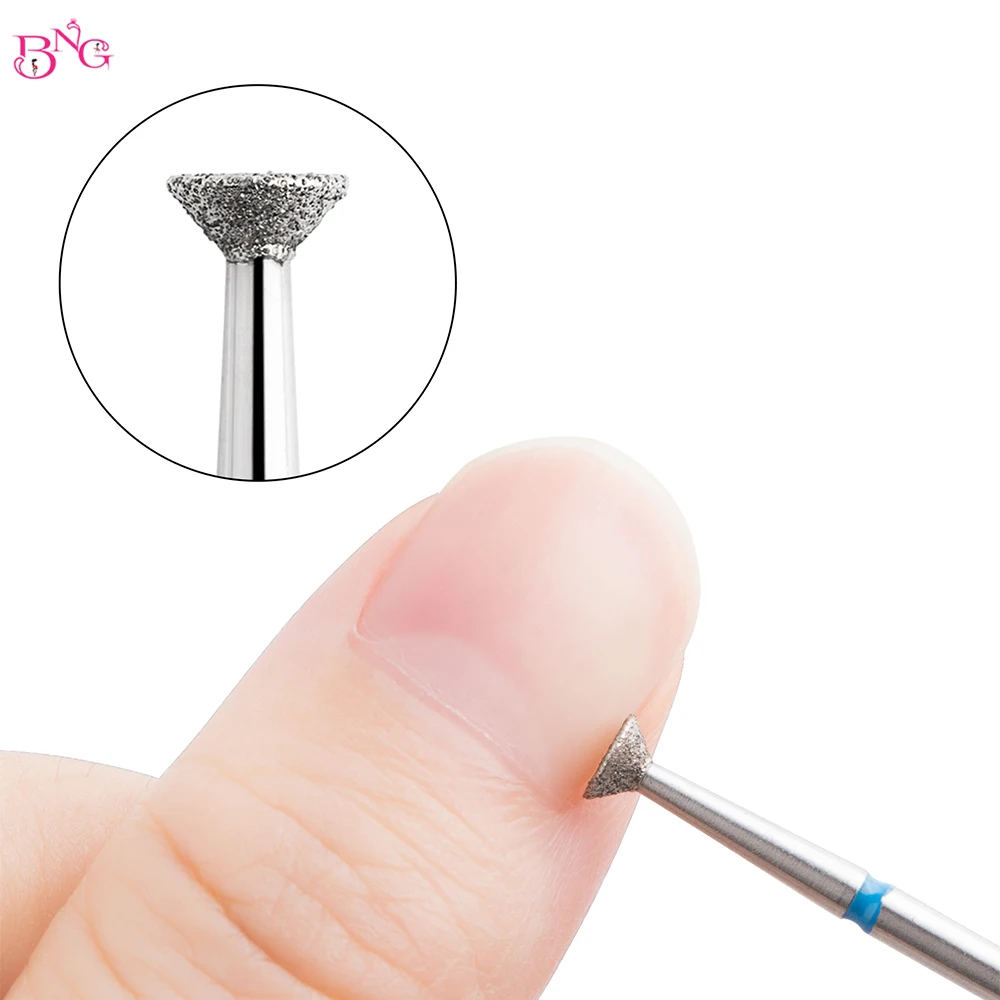 Brocas de diamante para uñas, cortadores de limpieza de cutículas para manicura, eliminación de desbordamiento de Gel, rebabas rotativas, broca