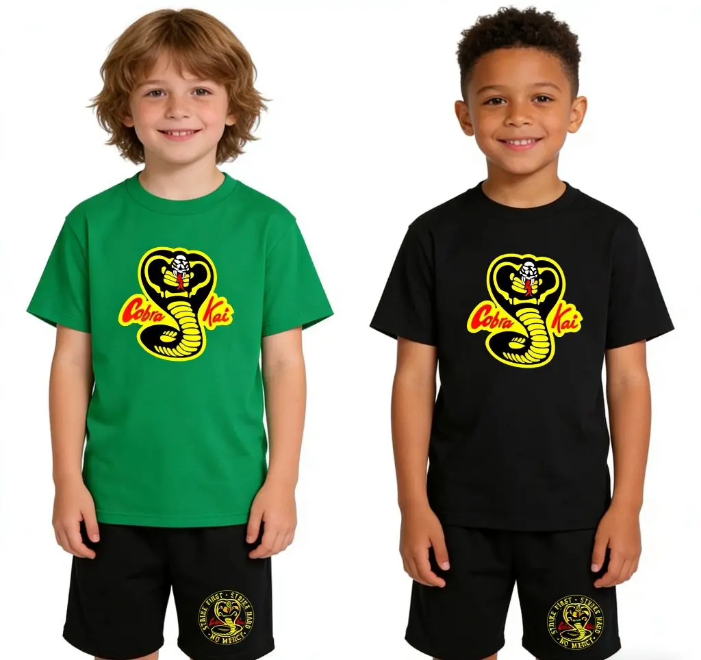 

Children Summer T-shirt Snake Armor Print Clothing Short-sleeved+Shorts Two-piece Set Boy Girl Toddler Casual Fashion Sports Set