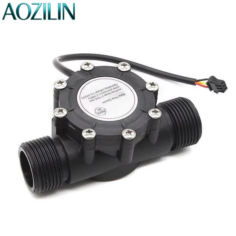 AOZILIN 1 Inch Steel Bracket Liquid Flow Sensor RS485 Industrial Water Flow Detector For Hot Water Machine Farm Irrigation
