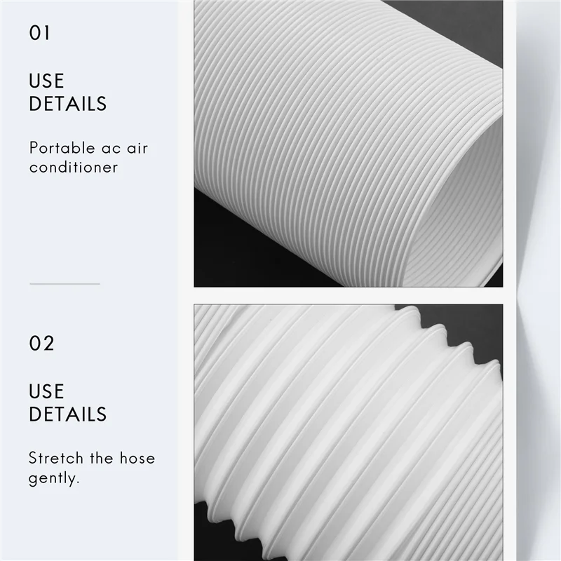 Universal Pipe Air Conditioner Exhaust Hose Ducting Air-Conditioning Exhaust Pipe 5.1 Inch Width PVC Duct Hose