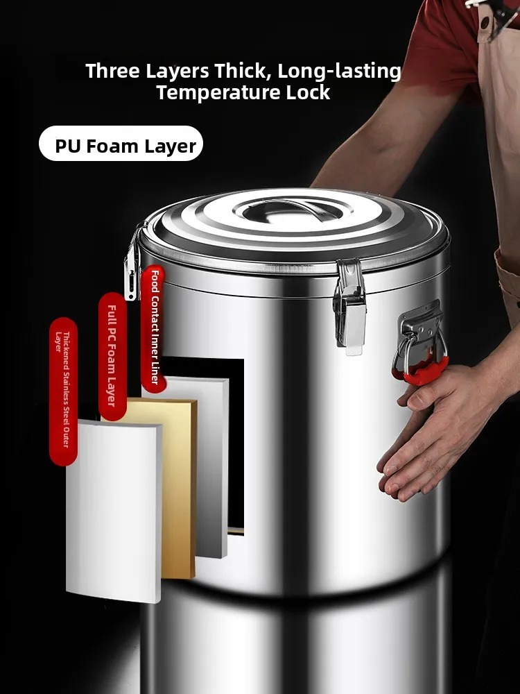 

Large Capaci Stainl Steel Insulated Buet for Commercial Use Ice Blo Preservation Cold Drink Special Buet Rice Soup...