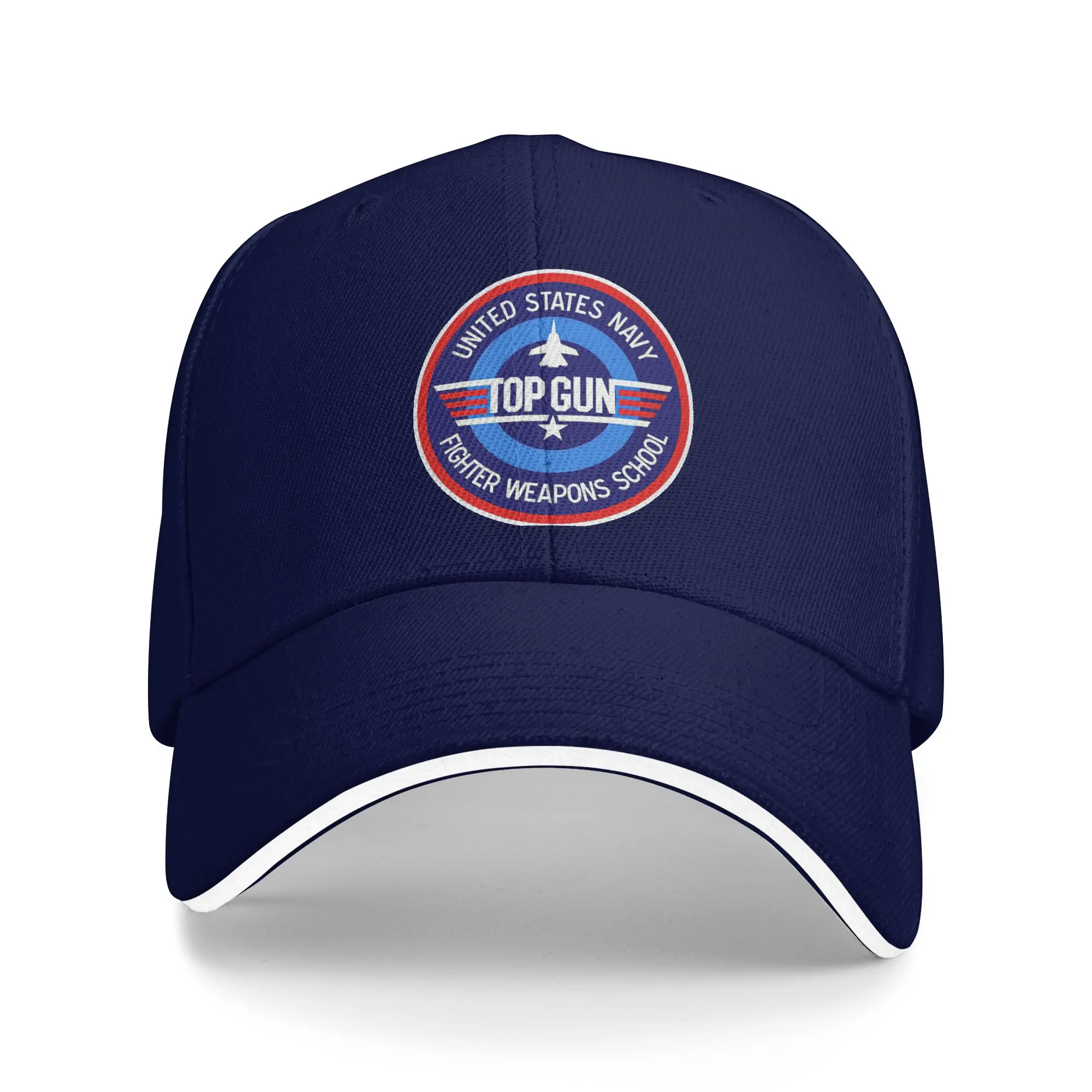Top Gun Logo Sandwich Hats Unisex ,Vintage,Baseball Cap 80s Movies Hat Adjustable Polyester  Cap Spring Hat