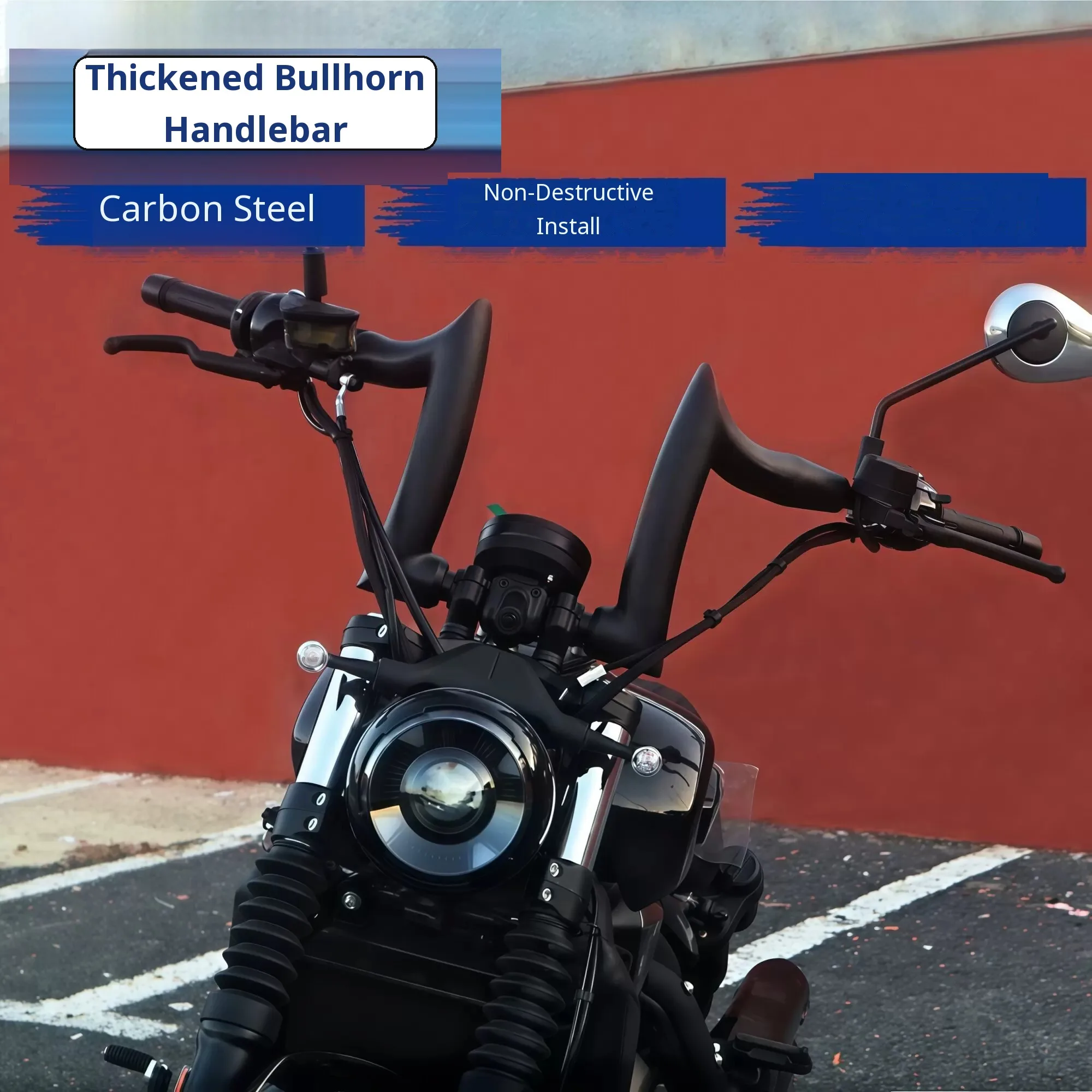 For Benda Black Flag 600 Motorcycle Modified 2 Inch Thickened Ape Hanger Handlebar Direction Handlebar Accessories