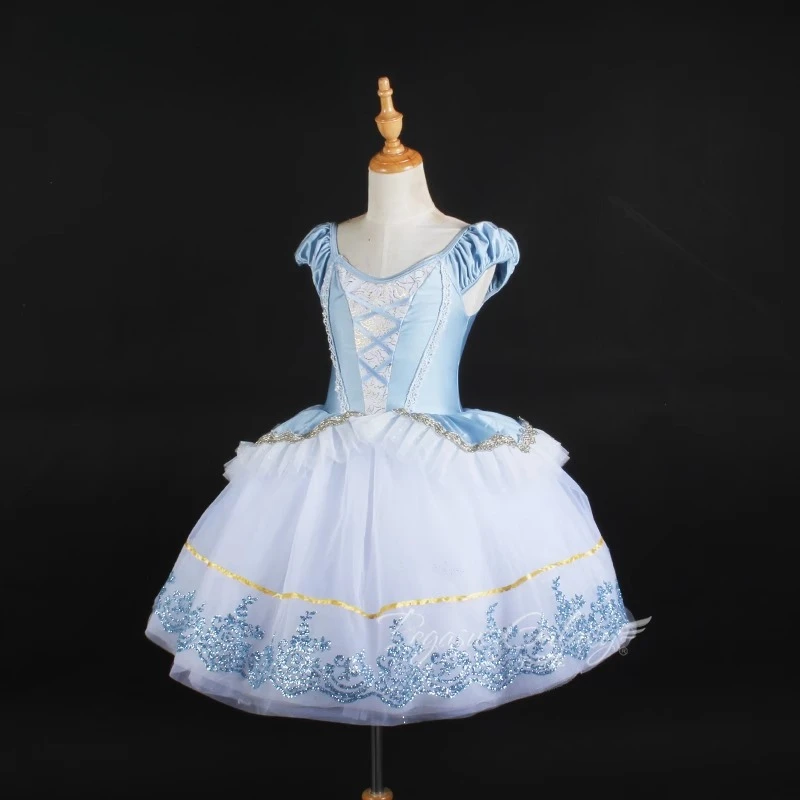 Mädchen Ballett Tutu Kleid Frauen Spitze Bühne Zeigt Dancewear Erwachsene Blau Bühne Leistung Kleider Kind Mit Versteckte Taste Tanz Tragen
