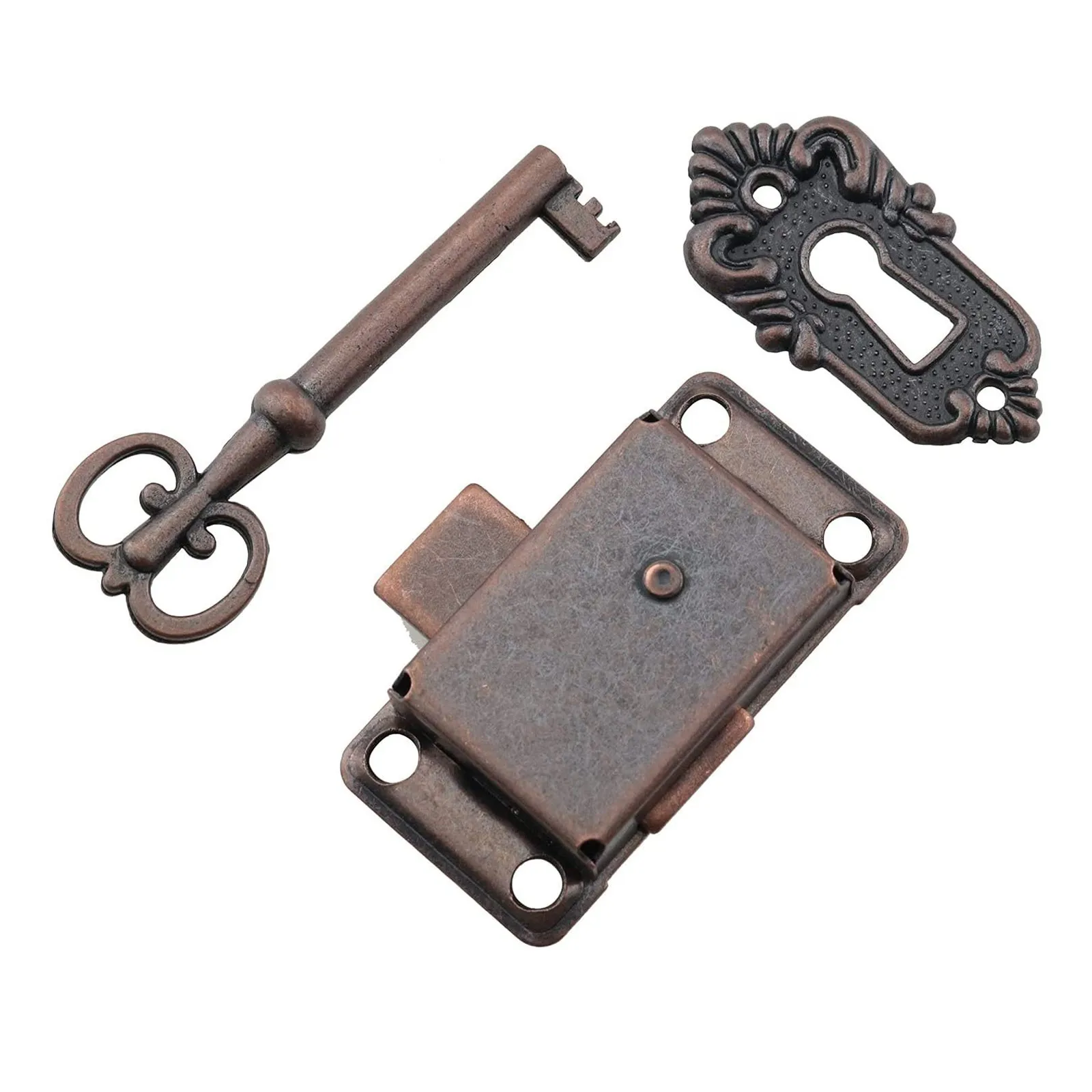 Antique Iron Drawer Locks Decorative Furniture Locks With For Key For Drawers, Wardrobe, Jewelry Wooden Box, Cabinet