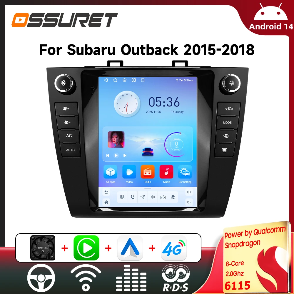 Lecteur multimédia de voiture pour Subaru Legacy Outback 2015-2019 Stéréo 9,7 pouces Carplay sans fil DSP Android Auto 2din Autoradio Stéréo
