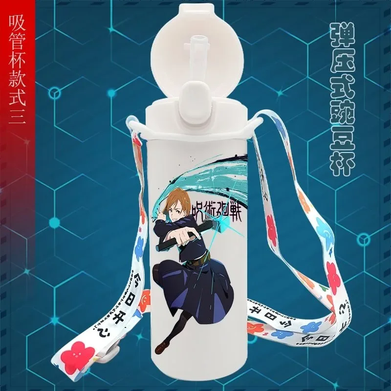 New Jujutsu Kaisen Satoru Gojo Kugisaki Nobara bottiglia d\'acqua Anime periferiche Cute Cartoon Thermos Cup Kawaii Straw Water Cup