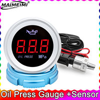 Oil Press Gauge with Oil Pressure Gauge Sensor 1/8 NPR Rnage 0-1.00 Mpa Bar Car Pressure Gauge for Motorcycle Auto Boat Marine