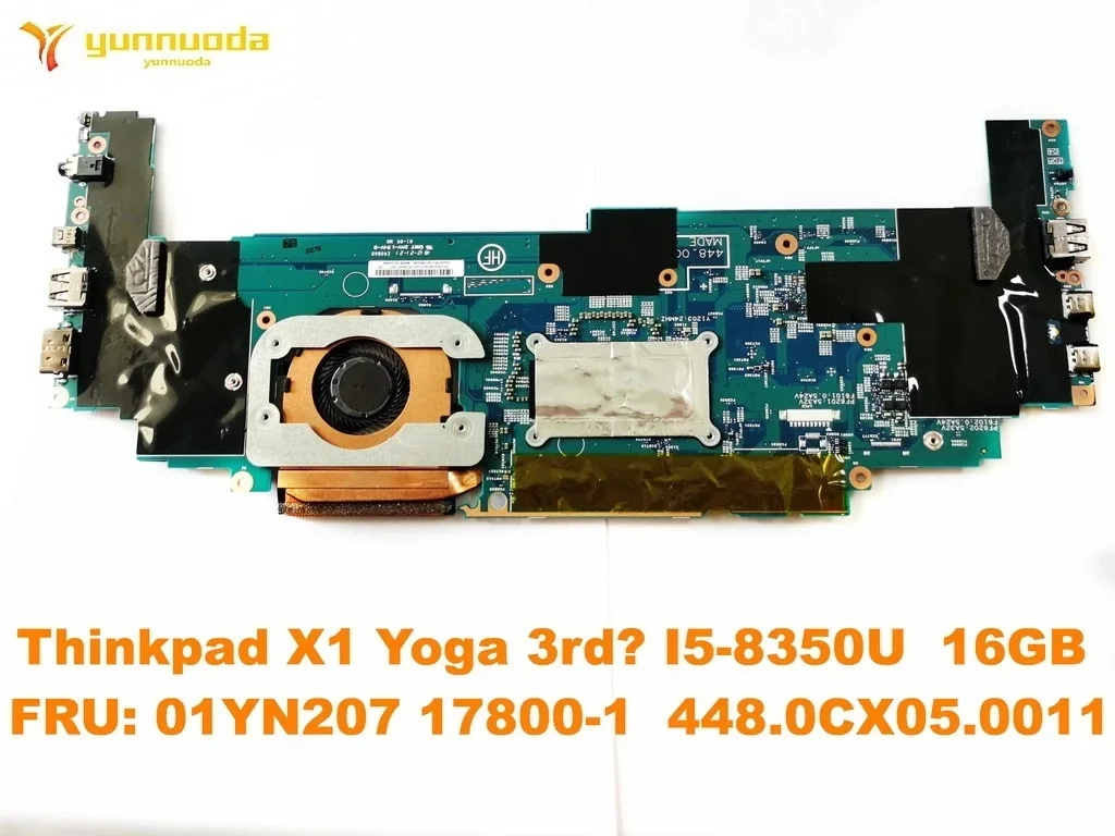 17800-1 for Lenovo Thinkpad X1 Yoga 3rd  Laptop  motherboard With I5-8350U CPU 16GB  RAM FRU 01YN207 448.0CX05.0011 tested good