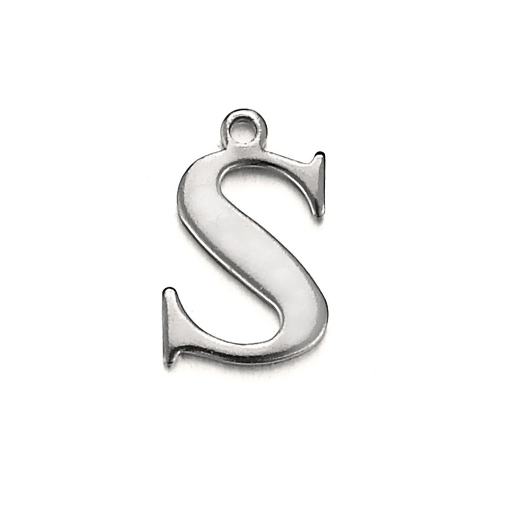 20 stks Rvs Letter Charm Initial Charms Enkele Alfabet Kralen Hangers voor Ketting Sieraden Maken DIY Groothandel - afbeelding 1