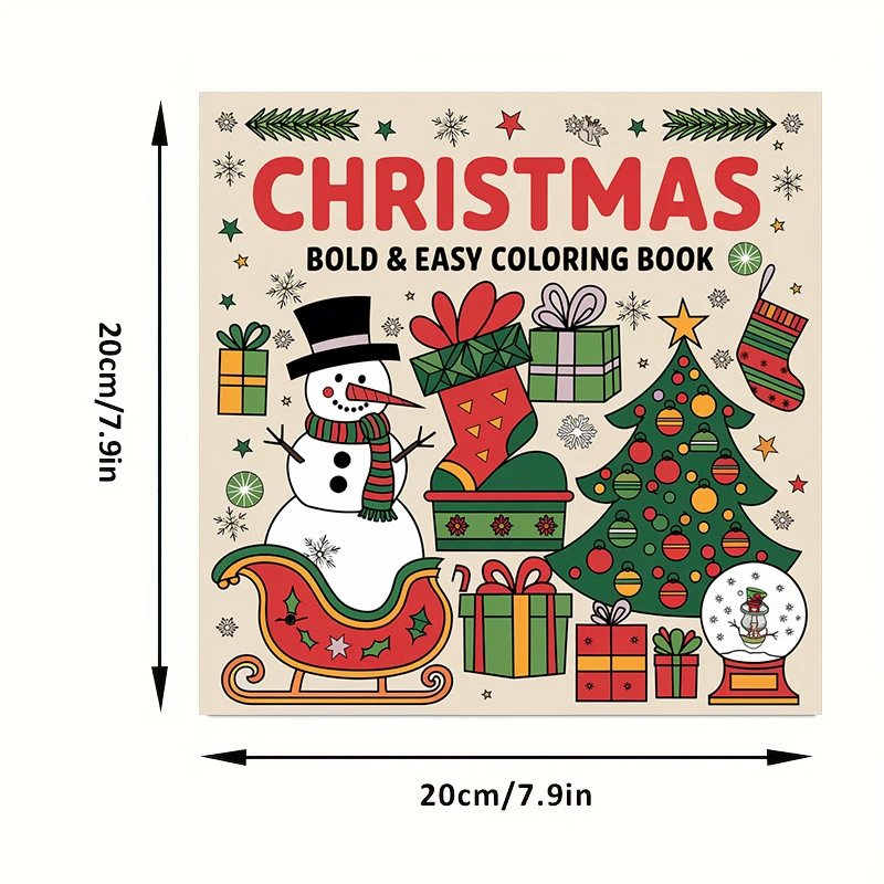 28 Pages Bold and Easy Christmas Coloring Book for Adult | Colouring Book, Drawing Supplies for Christmas, Thanksgiving