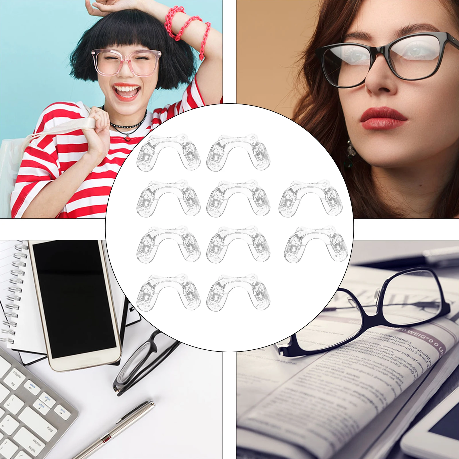 

5 Pairs Silicone Nose U Shaped Glasses Nose Pads Pads U Shaped Anti Slip Glasses Eyewear Accessories