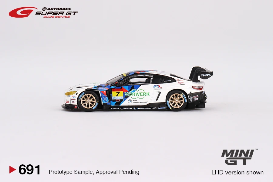 MINIGT 1/64 M4 GT3 #7 연구 BMW M4 MGT00691-L 자동차 합금 장난감, 모터 자동차 다이캐스트 금속 모델, 어린이용 크리스마스 선물, 남아용 장난감