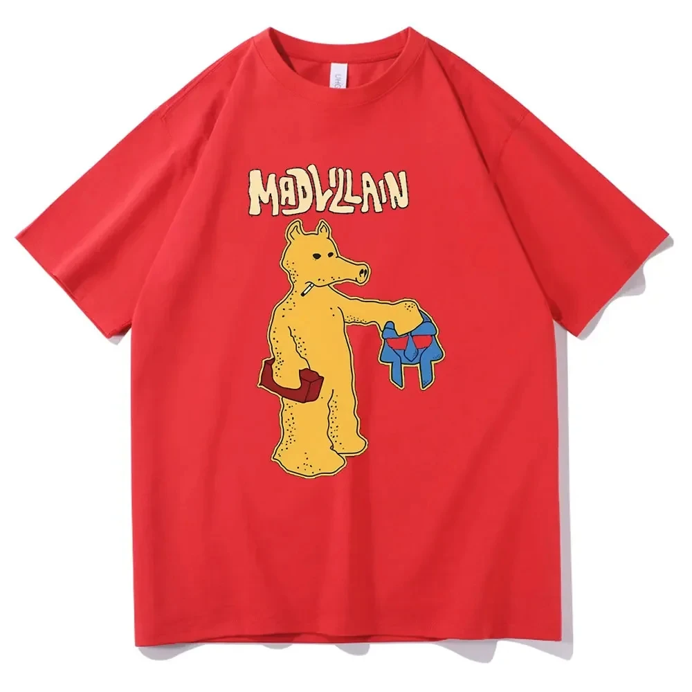 مضحك الكرتون الراب كواسيموتو طباعة تي شيرت مغني الراب Mf Doom Mad Villian الجرافيك التي شيرت الرجال النساء الهيب هوب الاتجاه المتضخم تي شيرت