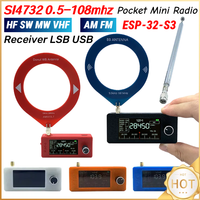 SI4732 0.5-108mhz Portable Radio LSB USB AM FM FM/AM Radio with 2pcs Antenna All Band Radio Receiver HF SW MW VHF Radio