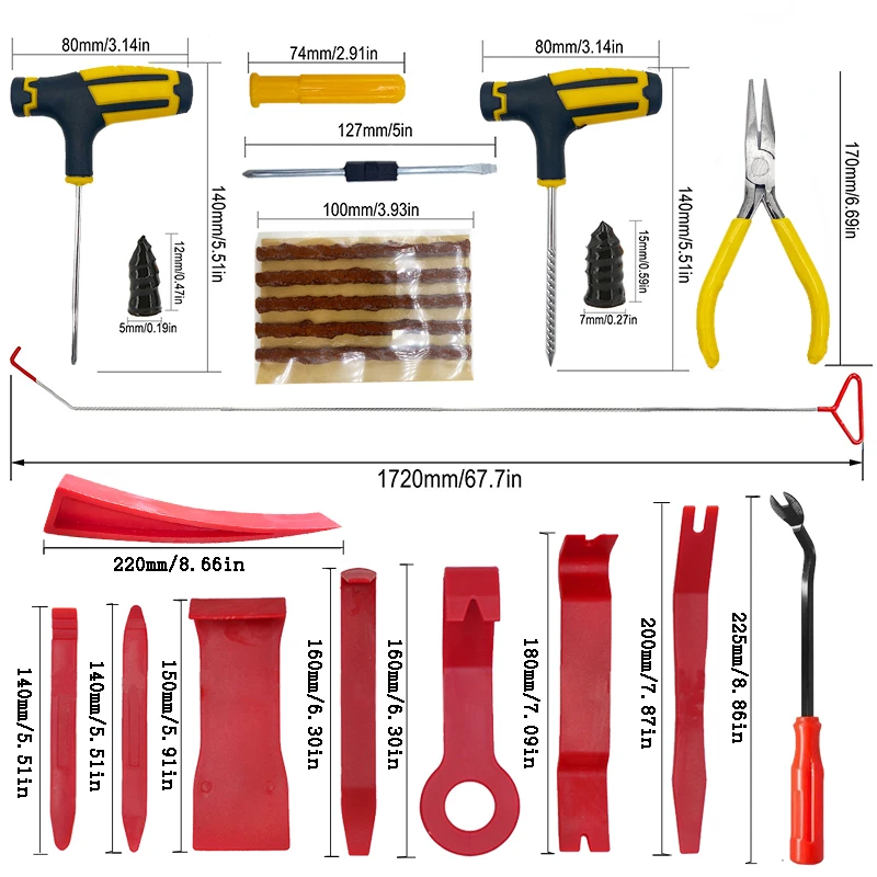 New Car Wedge Pump Locksmith Thickened Door Repair Air Cushion Emergency Open Unlock Tool Kit With Long Reach Grabber