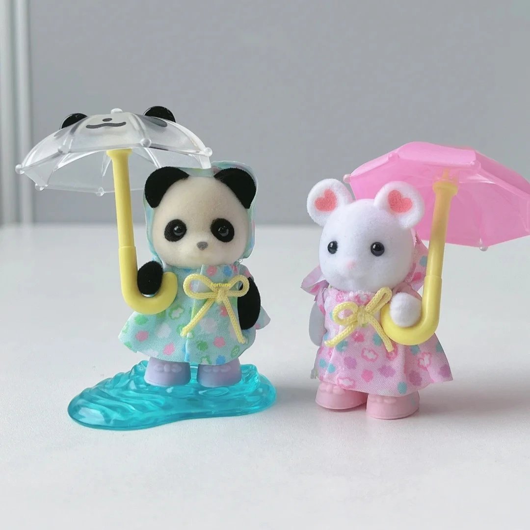 Sylvanian Families guardería amigos día lluvioso Duo juguetes Calico Critters Linda muñeca en miniatura niños niñas cumpleaños regalo de Navidad