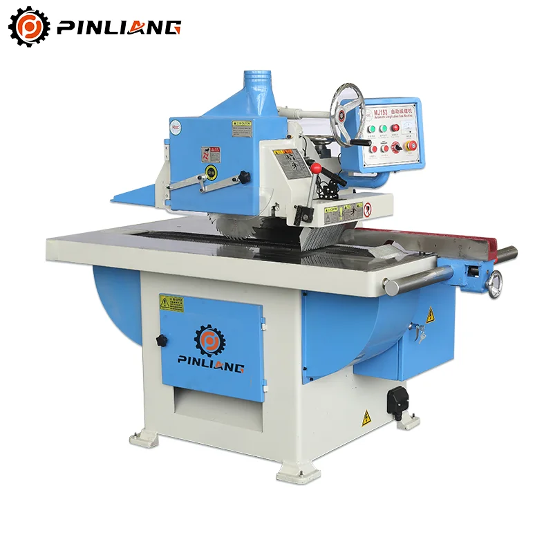 Popular Hot sell PINLIANG Heavy Woodworking Single Blade Straight Line Cutting Rip Saw Machine with Laser Guide
