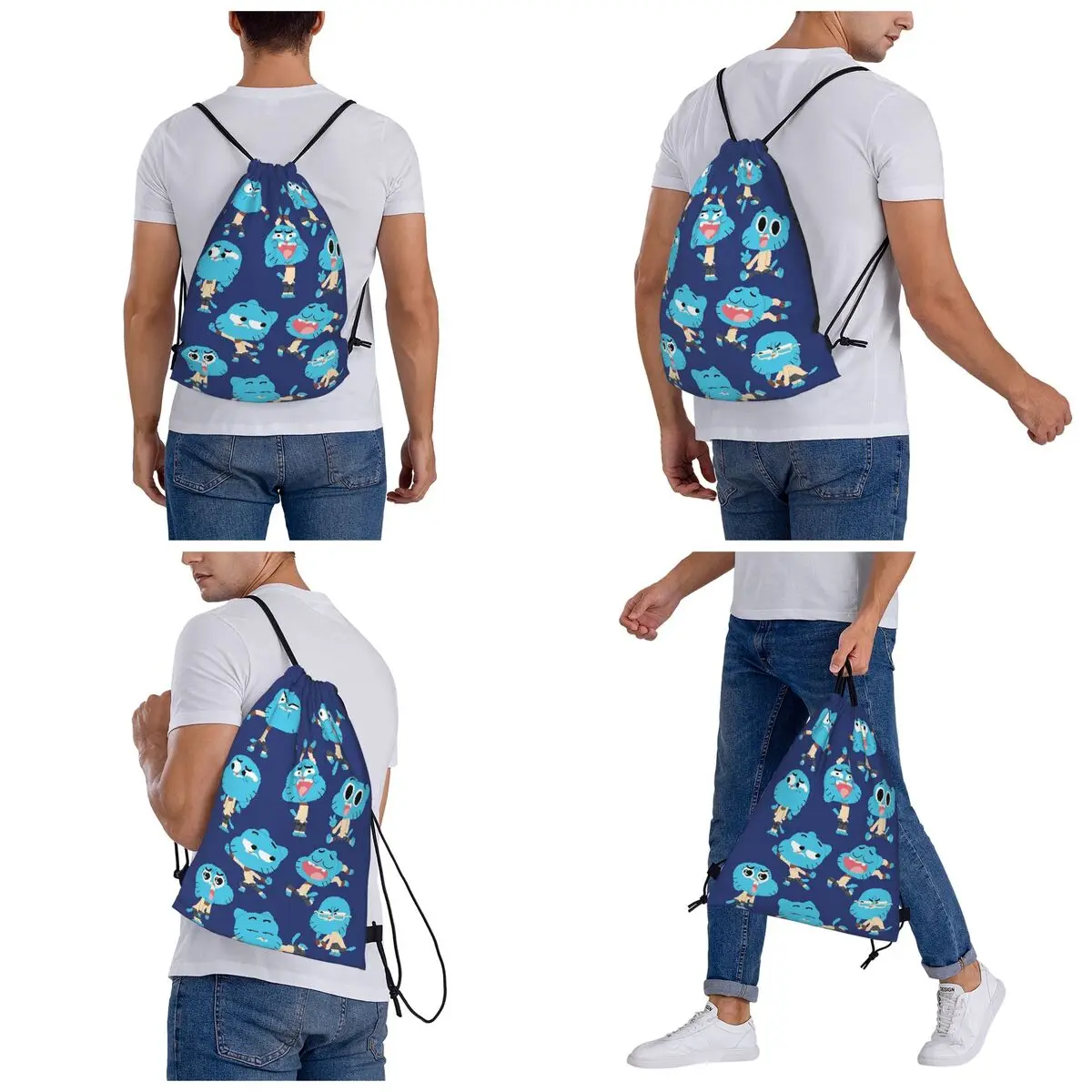 The Amazing World Of Gumball Backpacks Multi-function Drawstring Bags Sports Bag Book Bags for Man Woman School