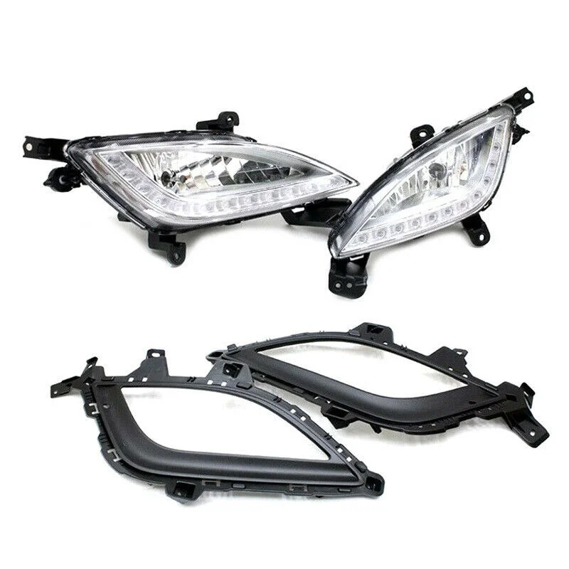 LED المصد الأمامي مصباح الضباب/الضباب غطاء إطاري المصباح الحافة لشركة هيونداي إلنترا GT i30 2012-2016 92201A5100 92202A5100