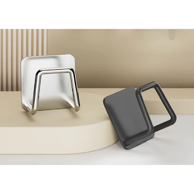 

Stainless Steel Sink Sponge Rack Wall Mounted Drainage Storage Organizer for Kitchen Sponge Steel Wool 1/3/6Pcs