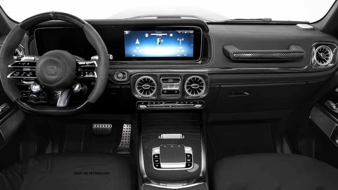 Real Carbon Fiber 8PCS Interior Trim Set for G-Class W465 G63 G500 2025+ Center Console Dashboard Decoration