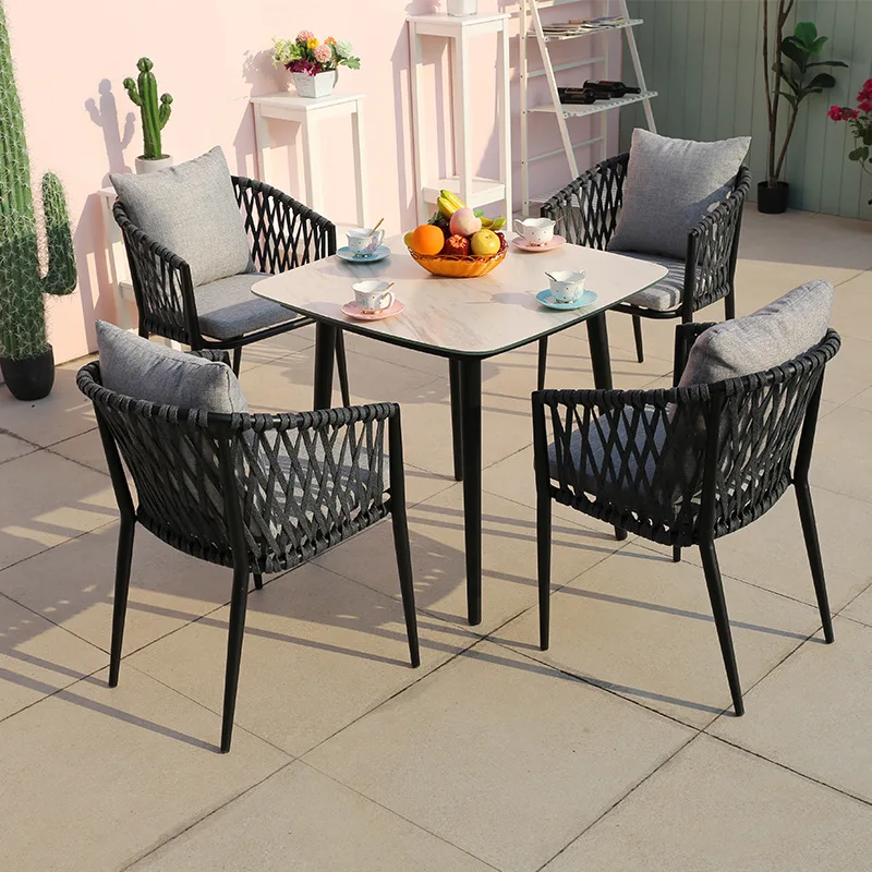 Outdoor Table and Chair Vine Weaving Furniture Courtyard Garden Balcony Table