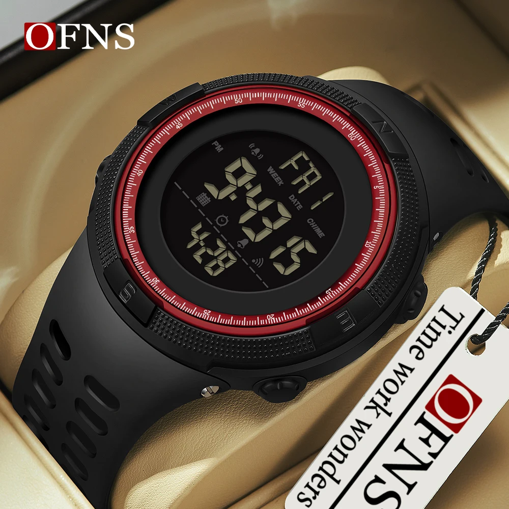 

OFNS New 2003 Fashion Men's Digital Watch Sports Alarm Mode Outdoor Sports Waterproof Countdown Men's Electronic Watch 2024