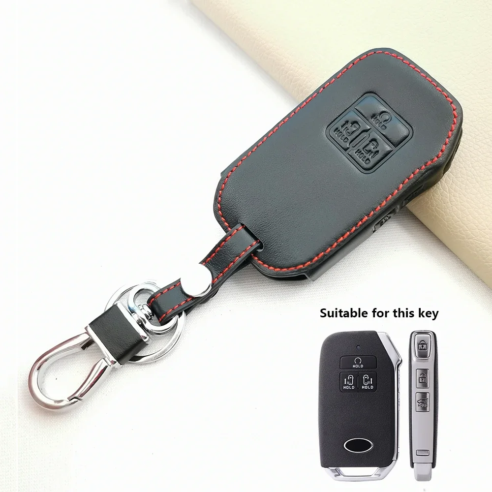 Soft Leather Car Key Case Protector Cover Jacket For Kia K5 Sportage R Stinger Sorento Cerato for Kia Carnival Fourth Generation