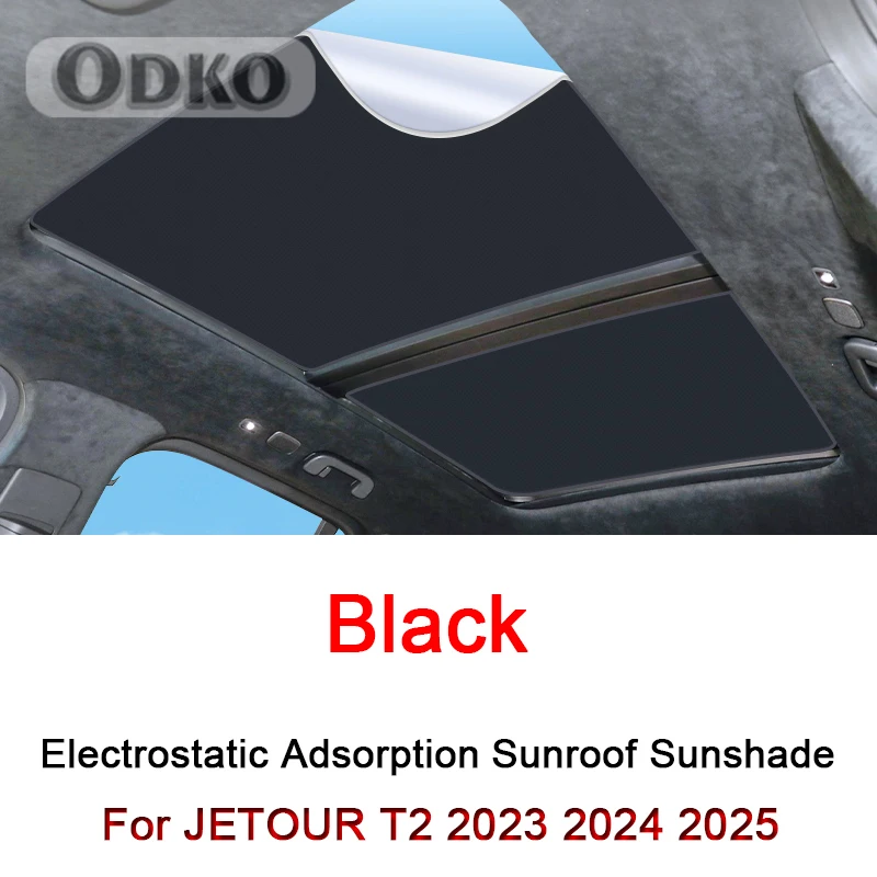 Car Electrostatic Adsorption Sunroof Sunshade Fit For JETOUR T2 2023 2024 2025 Heat Insulation Skylight Sticker Auto Accessories