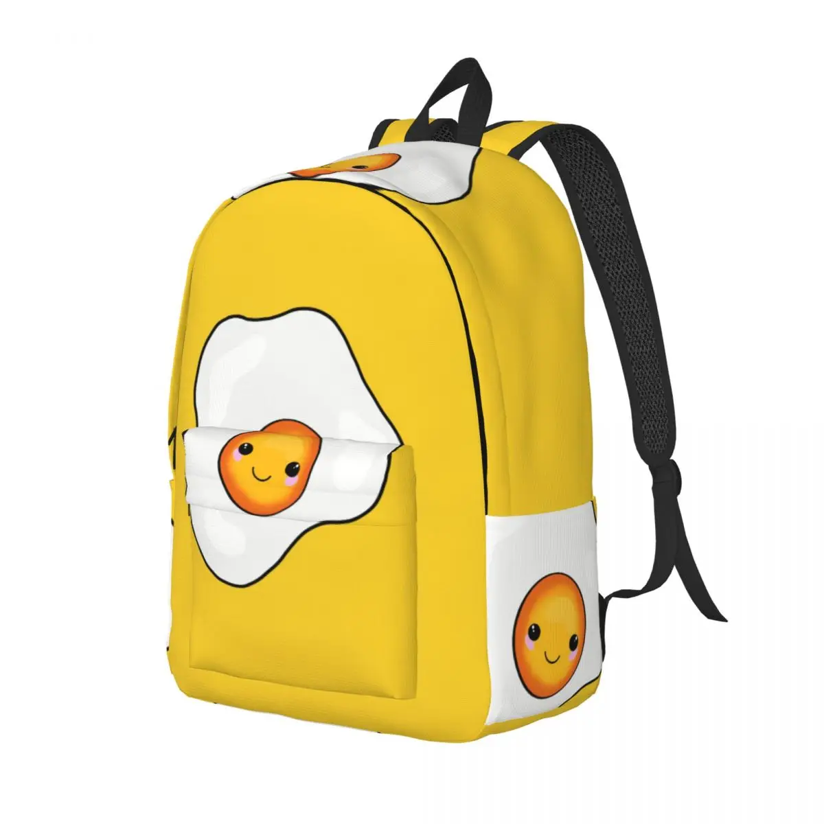 Cute Smiling Fried Egg Student Backpack School Bag Hiking Travel Daypack for Boys Girls Fashion Bookbag Shoulder Bags