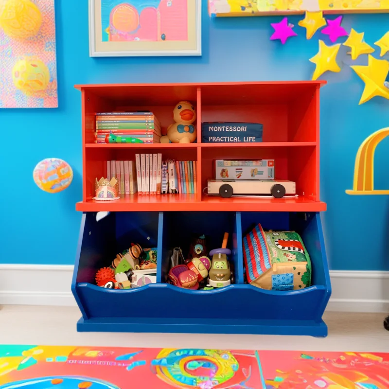 Toy storage cabinet bay window shelf balcony locker schoolbag cabinet multi-functional storage room
