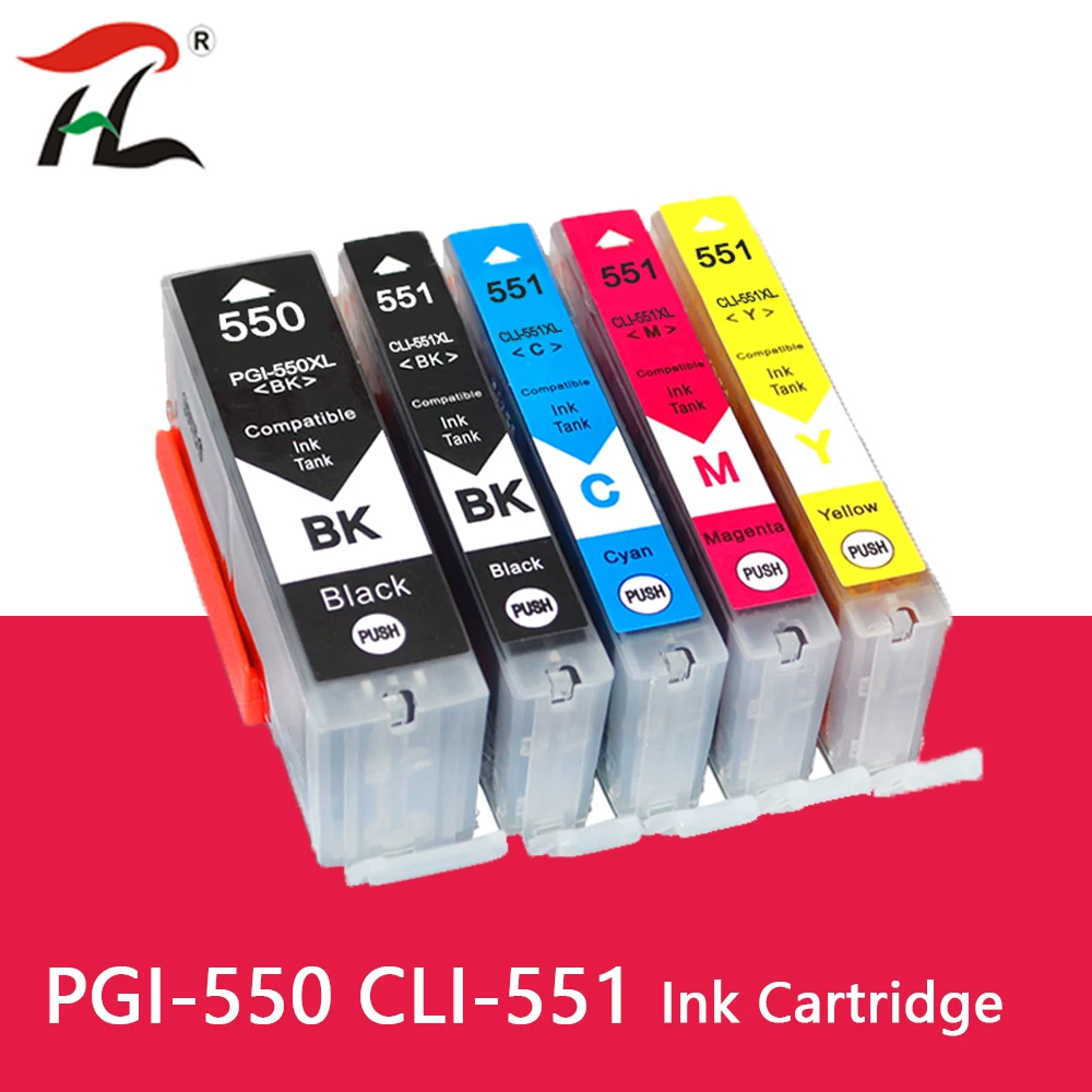 PGI550 CLI551 550XL PGI550 CLI551 Compatible ink Cartridge With Chip For Canon Pixma MG5450 MG5550 MG5650 MG6450 MG6650 MG7150