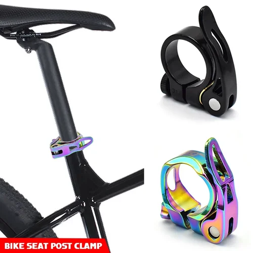 Abrazadera para tija de sillín de bicicleta de montaña, aleación de aluminio ultraligera de liberación rápida, piezas de ciclismo, 31,8/34,9mm