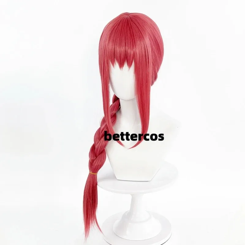 Disponibile Anime lungo rosso intrecciato da donna resistente al calore capelli sintetici parrucche Makima cosplay + cuffia per parrucca A; 56G;VU,;'89L;