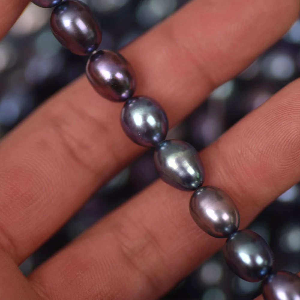 

Freshwater Pearls Beads 8-9mm AAA Purple Rice Shaped Pearl Beads High Quality Natural for Jewelry Making DIY Necklace Accessory