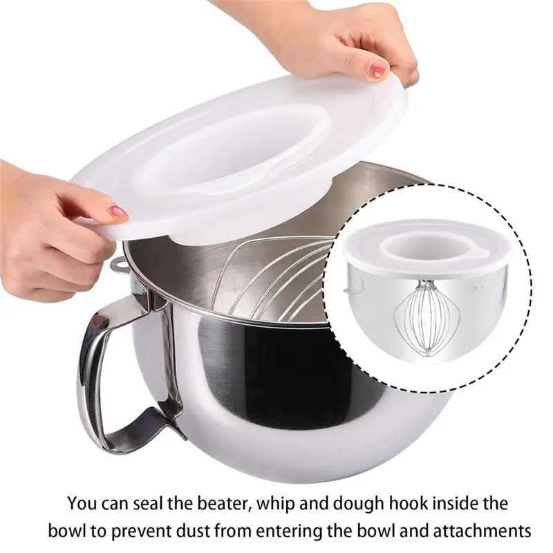 AT63-2PCS Mixer Bowl Lid Covers For Kitchenaid 5.5-6QT Bowls Stand Mixer Splash Guard Lids Prevent Ingredients From Spilling