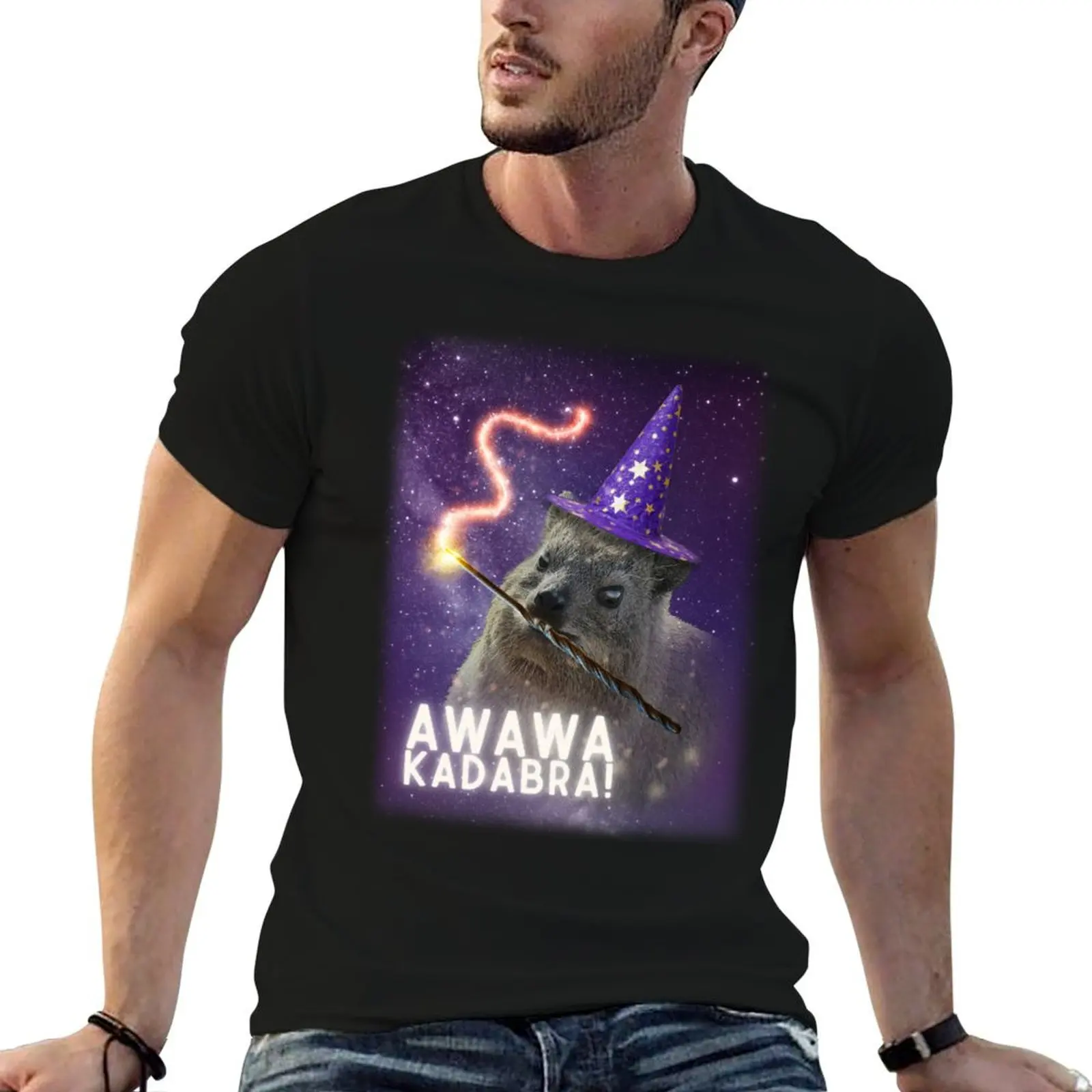 

shirt t shirt T-Shirt man graphic AWAWA man Wizard designer t KADABRA Hyrax Rock