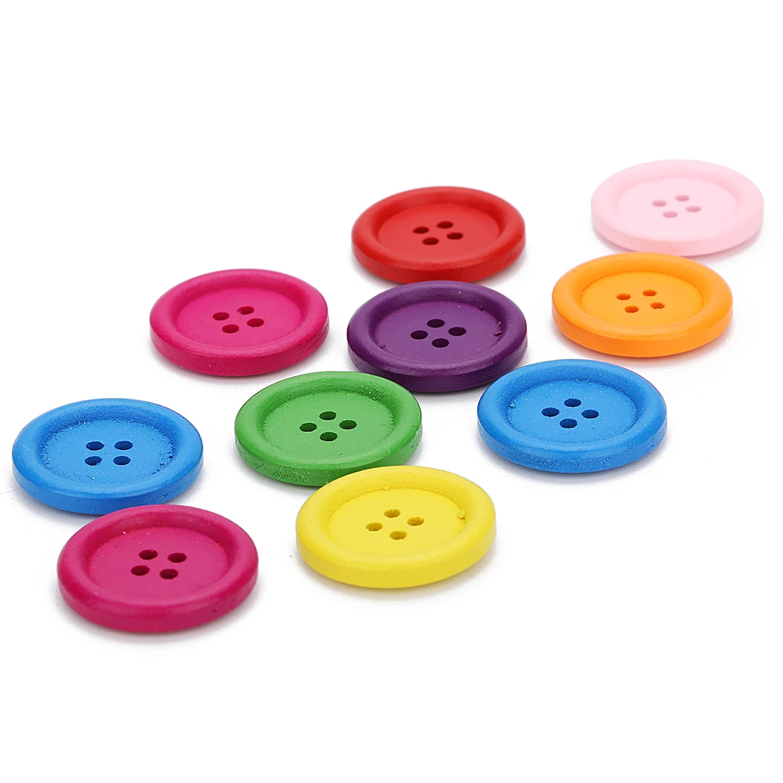50Pcs/Lot Colorful Wooden Buttons Decorative Sewing Button For DIY Crafts Materials Apparel Sewing Accessories Ornament Supplies
