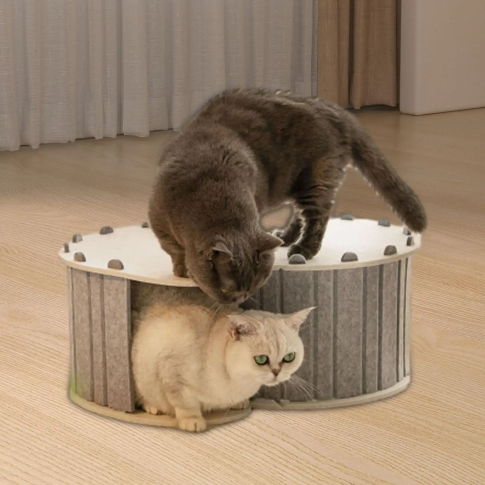

Cat Bed Cave for 2 Cats Portable for Indoor Cats Hideaway Enclosed Bed Condo for