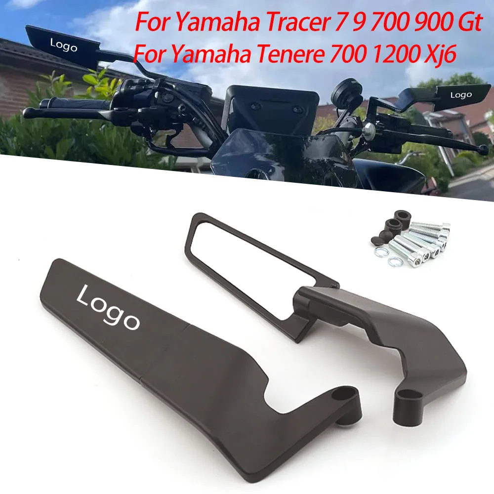 Logo For Yamaha Tenere 700 1200 Xj6 Tracer 7 9 700 900 Gt 1 Pair High Quality Side Rearview Mirrors Kit Motorcycle Accessories