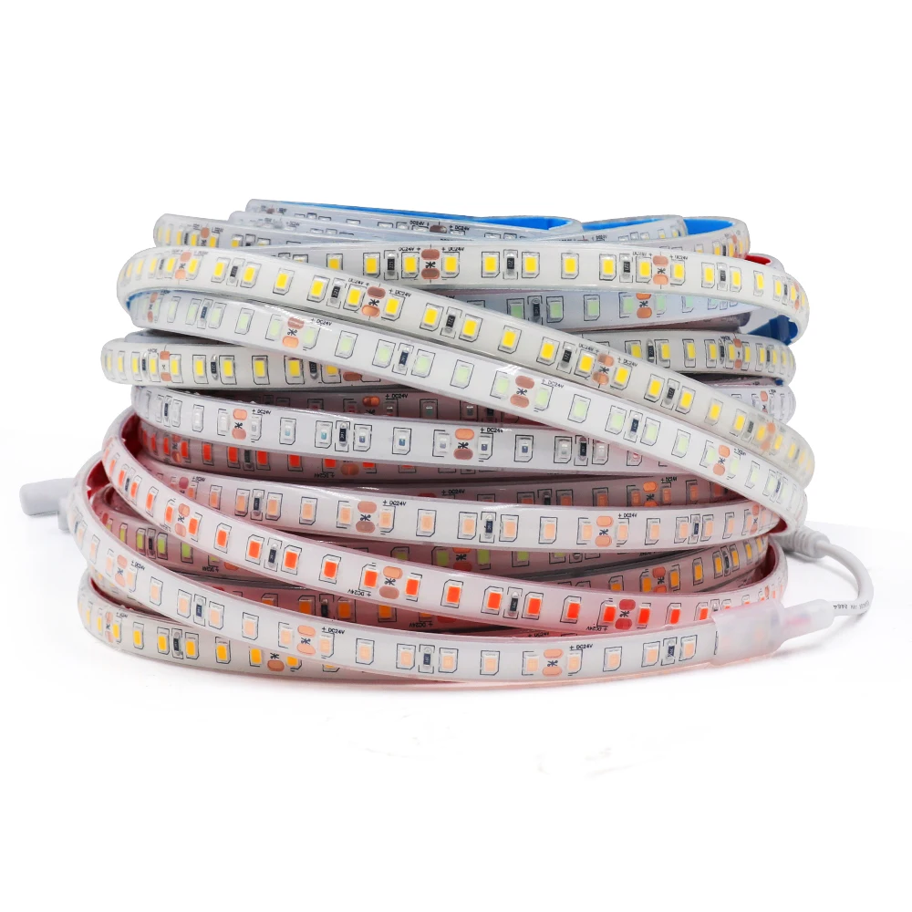 10M 20M IP68 Flexible 2835 LED Strip Light No Voltage Drop DC24V 120LEDs Tape Lamp Rope High Brightness Cold Natural Warm White