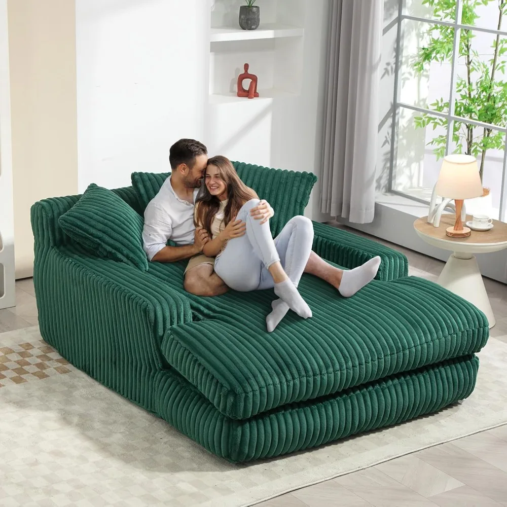 Sofá-cama moderno estofado de veludo de 52,2 polegadas com assento profundo e 3 almofadas e braços, sofá-cama para sala de estar