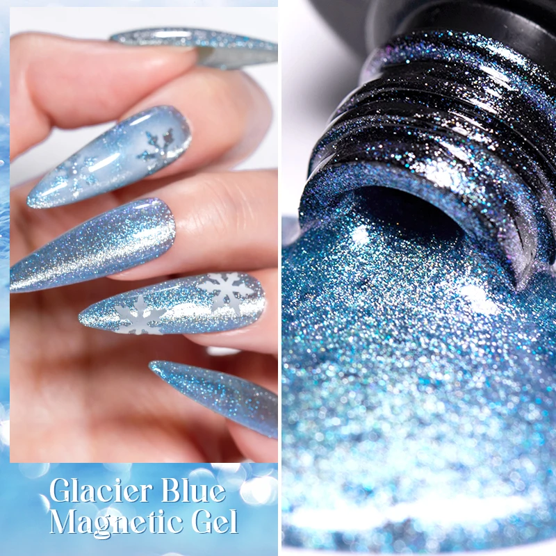 7ml aurora gato azul gel magnético unha polonês brilho holográfico glitter semi permanente gel uv embeber fora verniz da arte do prego diy