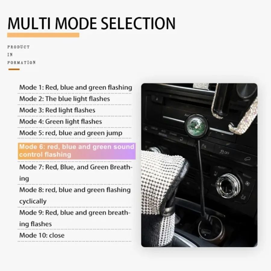 Mini 10 Modes USB Voice Control Colorful 5V Projector Ambient Lighting Living Room Decoration Bedroom Background Photography