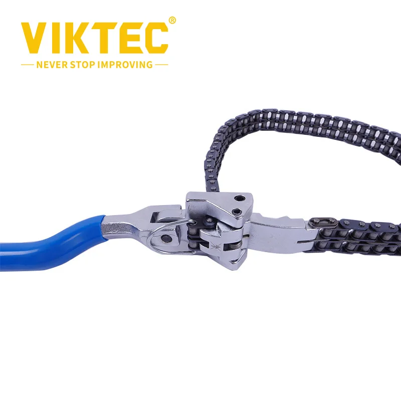 VIKTEC Oil Filter Chain Wrench 60-160mm,60-195mm Chain Type Oil Filter Wrench Auto Tool Engine Box Spanner VT14023