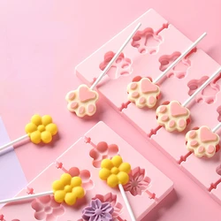 Multi Style Animal Lollipop Silicone Mold Porous Flower Cheese Stick DIY Chocolate Candy Jelly Making Set Cake Decor Mould Gifts