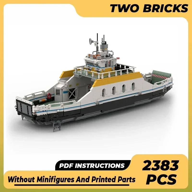 Urban Port Ship Model Moc Building Bricks Medium Sized Car Ferry Technology Modular Blocks Gift Christmas Toys DIY Sets Assembly